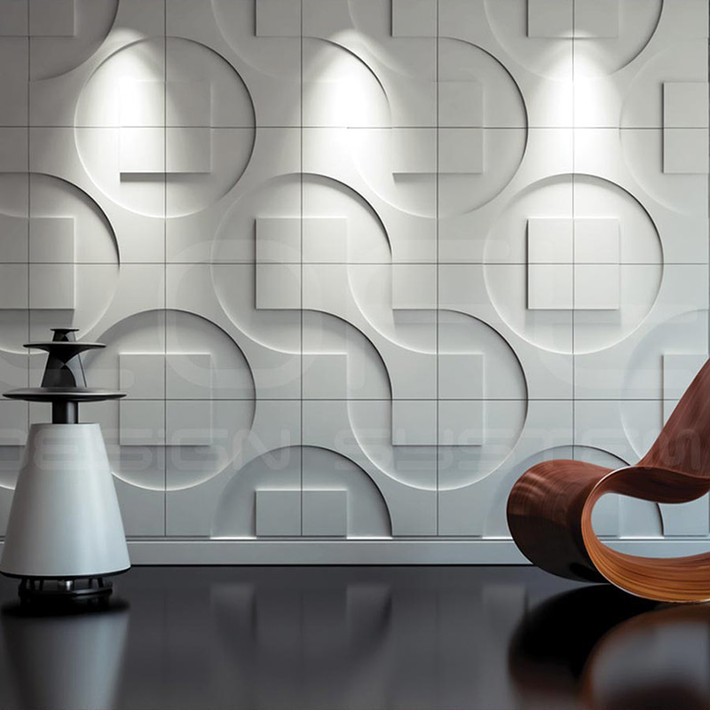 Tấm ốp tường 3d Pared Giấy dán tường phủ để trang trí nhà Bảng điều khiển trong nhà De Pvc Biệt thự hình học hiện đại