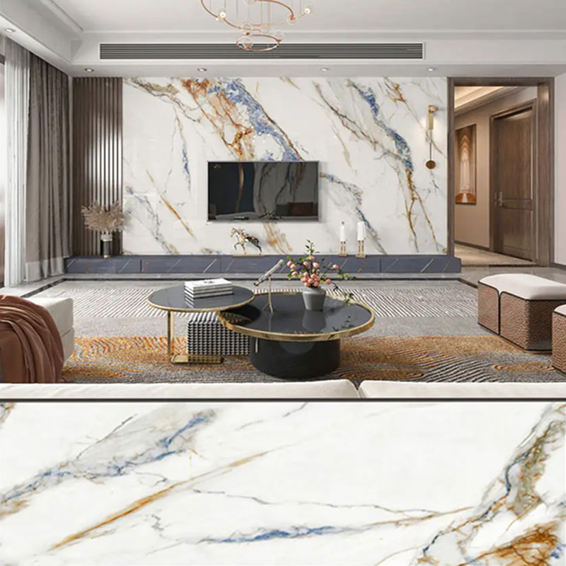 Tấm ốp tường SPC 1220mm × 2440mm Tấm ốp tường phòng tắm Tấm chống nước và chống cháy Nội thất thân thiện với môi trường Tấm trang trí UV