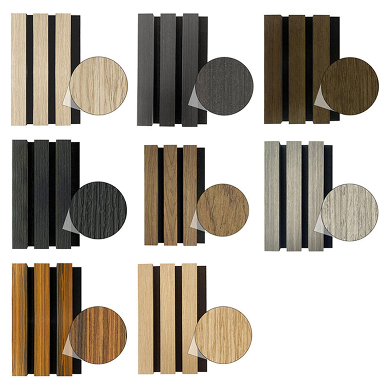 Nội thất hiện đại WPC Tấm tường cách âm Thiết kế lồng vào nhau trang trí Lớp lưới tản nhiệt bên ngoài hấp thụ âm thanh chống cháy