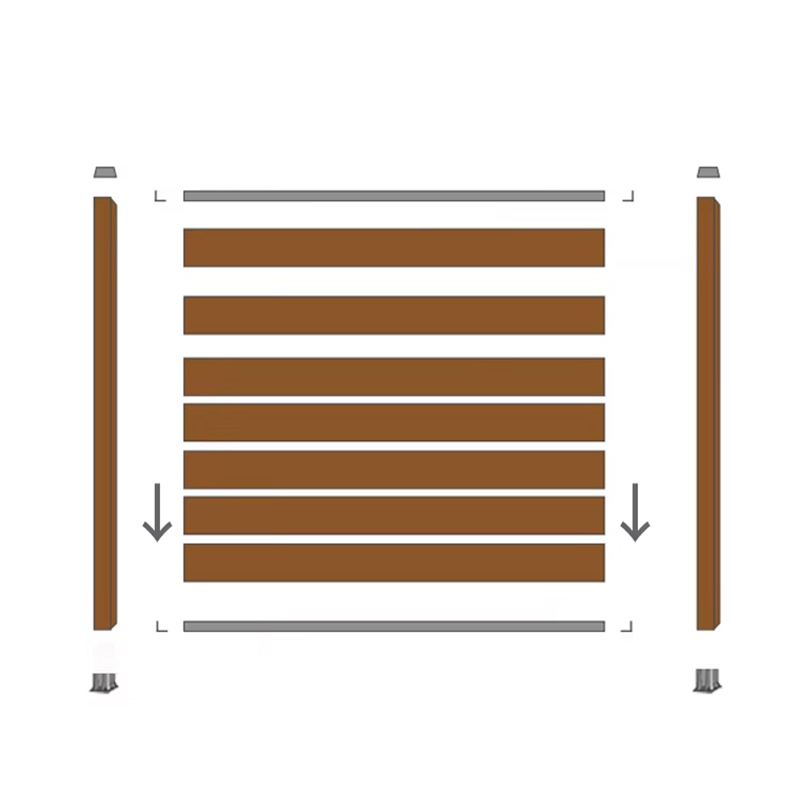 Màn hình hàng rào trang trí đồng đùn Hàng rào bảo mật tổng hợp WPC chịu được thời tiết Hàng rào sân vườn Chống nắng Chống mài mòn Chống mối mọt Dễ lắp đặt