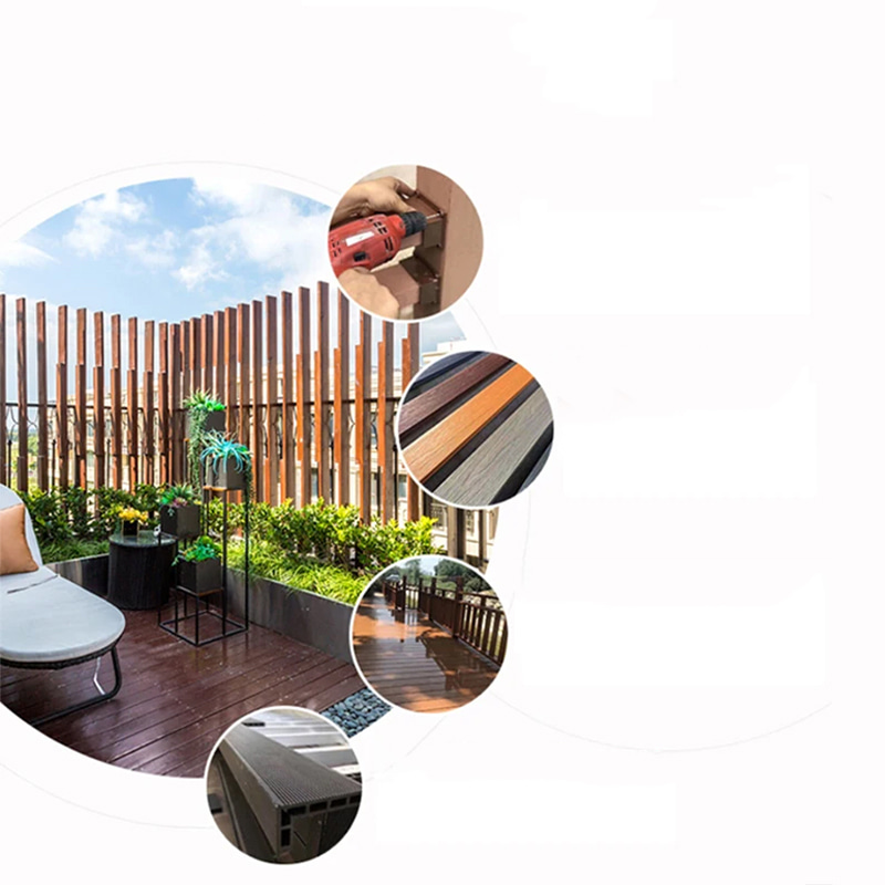 Chụp trên sàn DIY Ngoài trời không thấm nước Wpc Patio Sàn được thiết kế tổng hợp Tấm ván sàn lồng vào nhau